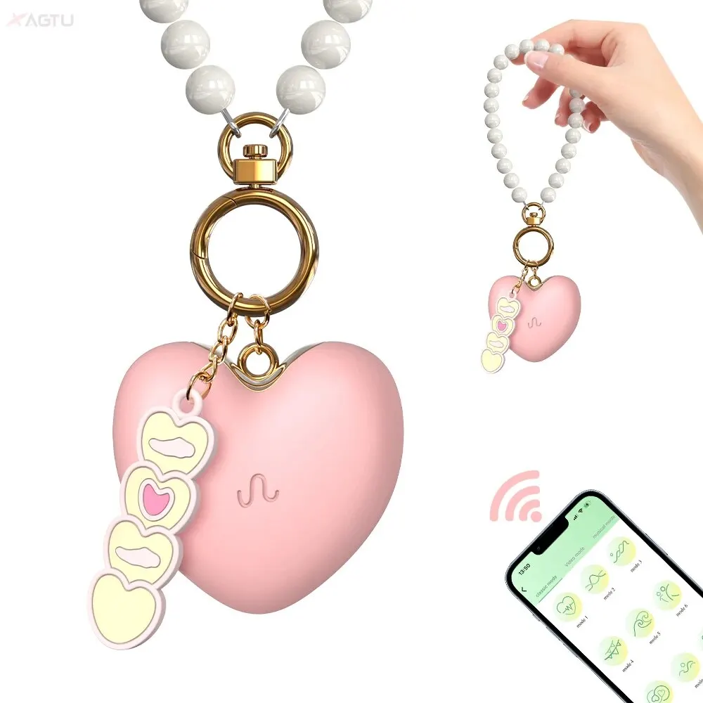 Trứng rung bluetooth mini nhỏ gọn hình trái tim gắn móc khoá điều khiển qua app
