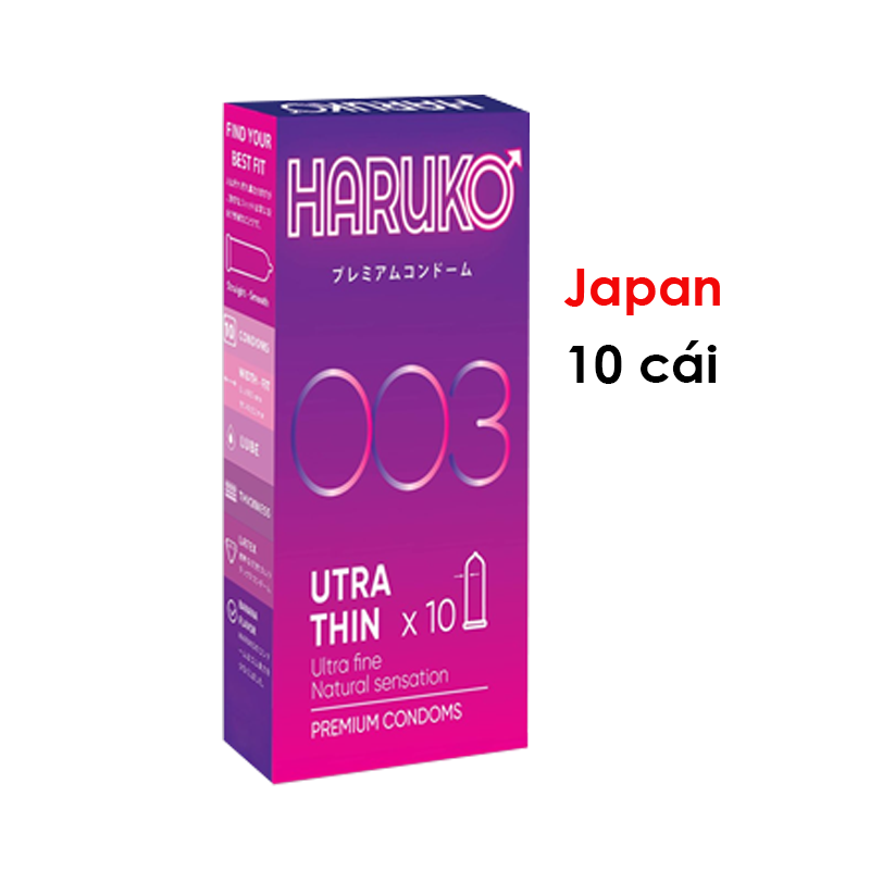 Bao cao su Haruko Utra Thin 0.03 chính hãng Nhật Bản hộp 10c bcs