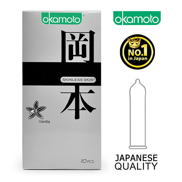 Bao cao su Okamoto Skinless Skin Vanilla hộp 10 chiếc