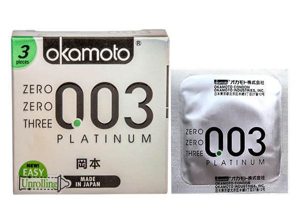  Sỉ Bao cao su Okamoto 0.03 Platinum siêu mỏng hàng mới về