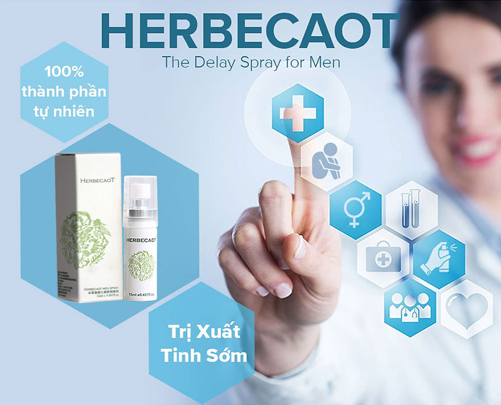  Thông tin HERBECAOT Delay Spray For Men: Xịt chống xuất tinh sớm hàng mới về