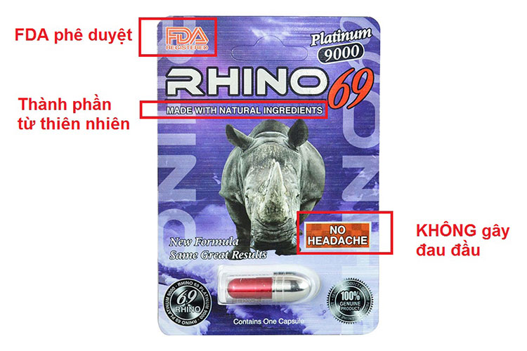  Review Rhino 69 Platinum 9000 tăng cường sinh lý nam tự nhiên hàng xách tay